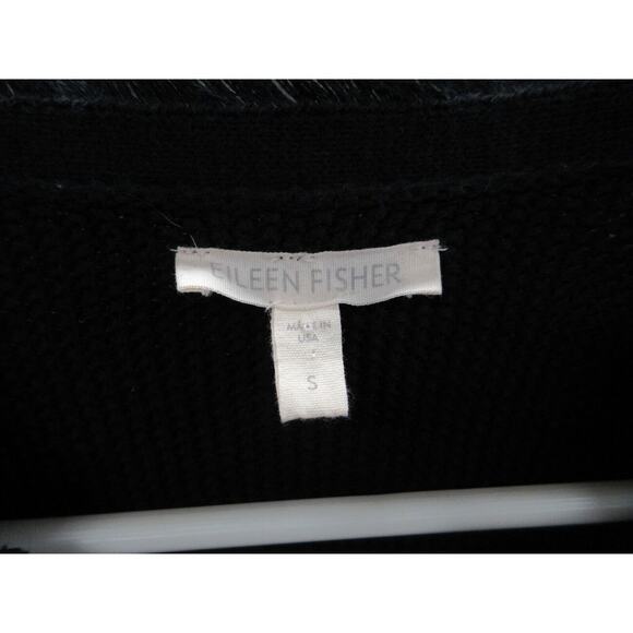 EILEEN FISHER Organic Cotton Silk Blend Open Front Cardigan Women's Small Frayed - Picture 2 of 14